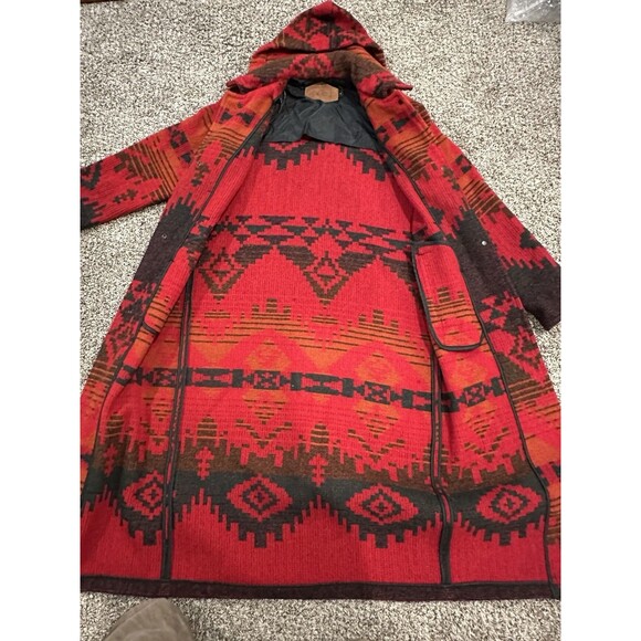 Vintage Woolrich Womens Small  Wool Long Coat Duster Blanket Southwestern Aztec - Picture 9 of 9